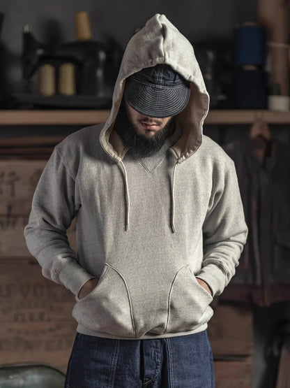 Rugged Bronson Vintage Inspired Attached Hood Parka Heavyweight Cotton Fleece Sweatshirt