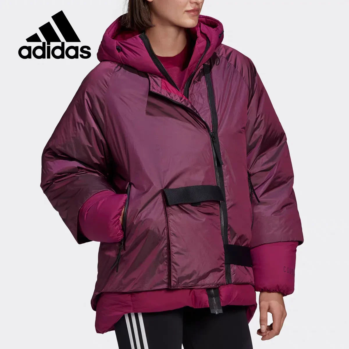 adidas adidas official website women's winter outdoor sports double-sided warm down jacket FT2458